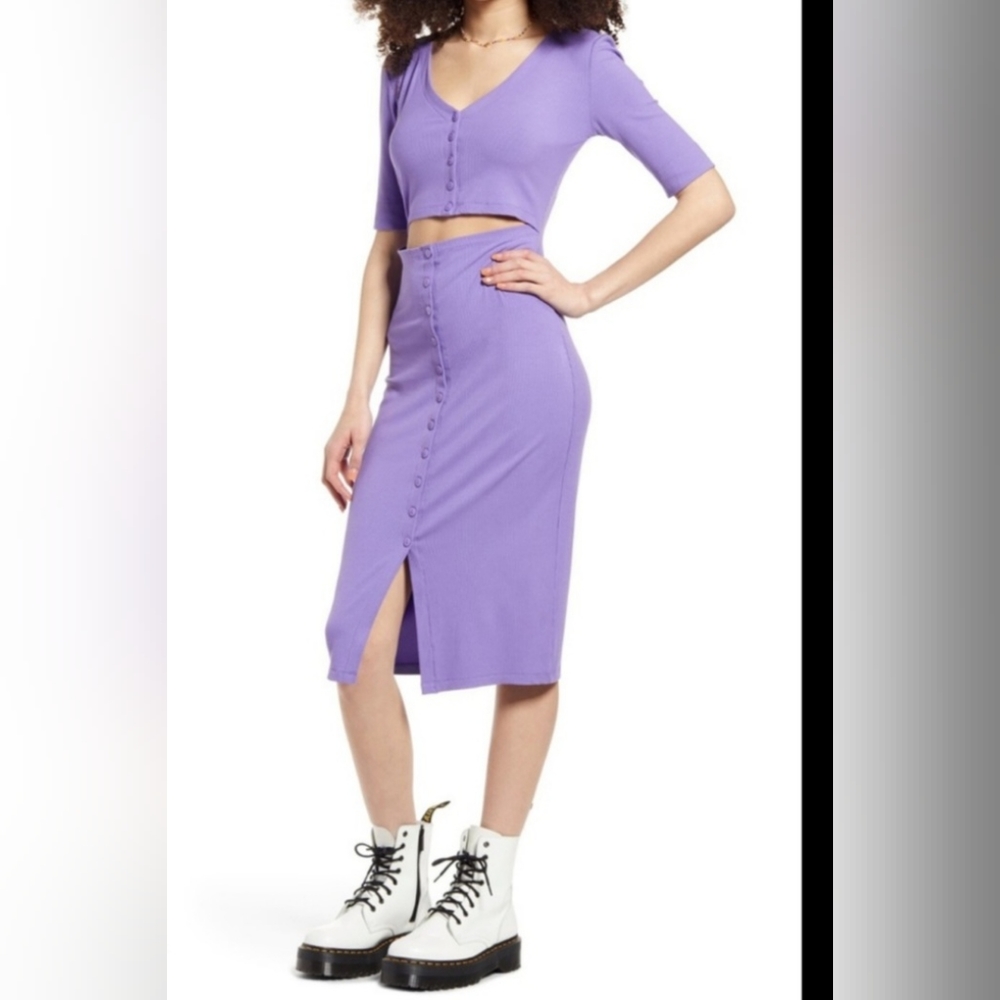 GUC BP Lavender Cut-out Ribbed Dress Sz 3X